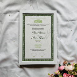 Emerald Green Nikahnama – Islamic Marriage Certificate with Black Frame.