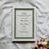 Emerald Green Nikahnama – Islamic Marriage Certificate with Black Frame.