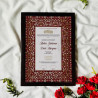 Maroon Floral Nikahnama – Islamic Marriage Certificate in Wooden Frame.