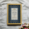 Royal Blue Nikahnama – Islamic Marriage Certificate with Gold Floral Border.