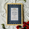 Royal Blue Nikahnama – Islamic Marriage Certificate with Gold Floral Border.