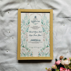 Botanical Watercolor Nikahnama – Islamic Marriage Certificate with Leaf Motif