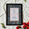 Midnight Floral Nikahnama – Islamic Marriage Certificate with White Frame.
